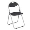 2 x Simple Black and Silver Steel Folding Foldable Chair