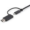 3ft Hybrid USB-C Cable w/USB-A Adapter, Black