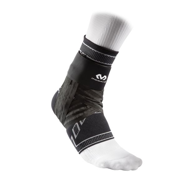 McDavid Elite Engineered Elastic Ankle Brace With Figure 6 Strap & Stays, Black, Medium