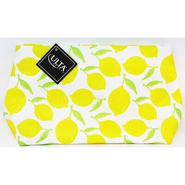 Ulta Beauty Makeup Bag Yellow Lemon Lemons Skin Care Travel Tote Toiletry Summer