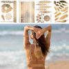 HOWAF 9 Sheets Gold Temporary tattoos, Gold Tattoos Temporary Metallic Tattoos Moon Star Butterfly Glitter Tattoos Festival Tattoos Flash Fake Waterproof Tattoo Stickers for Women Girls Body Art