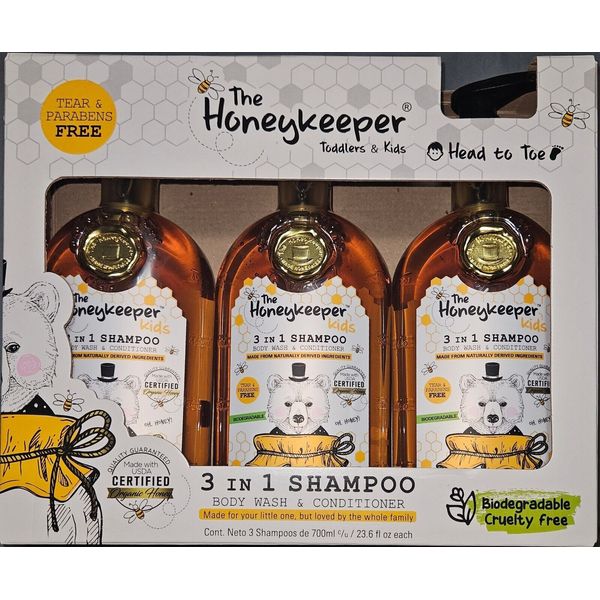 The Honeykeeper Shampoo 3 In 1/ Organic/3 Bottles, 23.6 fl oz Each