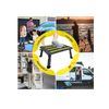 Height Adjustable Aluminum RV Steps, Solid Collapsible Step Stool (Black)