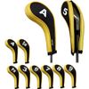Andux Count Printed Golf Iron Covers with Zipper Long Neck 10pcs/set