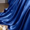 CozyLux Satin Sheets, Queen Size Bed Sheets, Silky 4-Pcs Bedding Set, Navy Blue