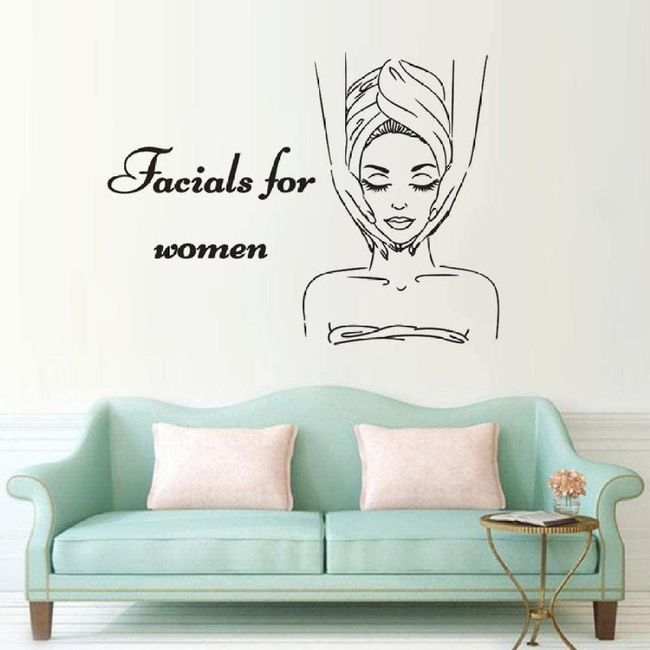 Skin Care Center Wall Decal Facials for Women Wall Stickers Spa Beauty Salon Decor Body Massage Gilrs Art Sticker 56Cm*42Cm