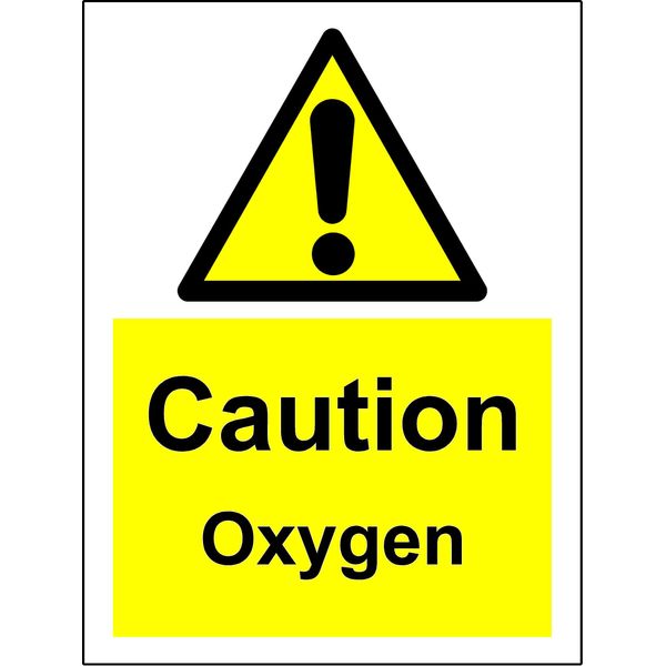 Caution Oxygen - Safety Sign - 1.2mm rigid plastic 200mm x 150mm