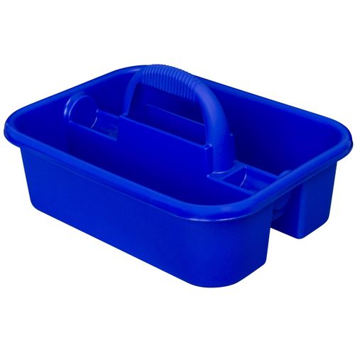 Akro-Mils 09185 Plastic Tote Tool & Supply Cleaning Caddy with Handle, (18-3/8-Inch x 13-7/8-Inch x 9-Inch), Blue (09185BLUE)