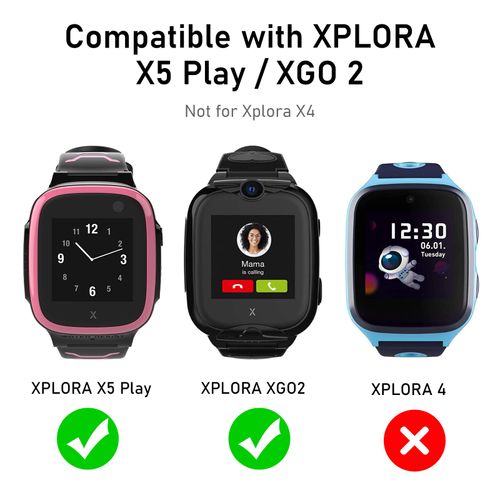 Pack of 3 Children's Wristbands for XPLORA X5 / XGO2 / XGO3 Wristband, Xplora Kids Smartwatch Soft Sport Nylon Replacement Bands for XPLORA X5 Play / XGO 2 / XGO 3, Girls, Boys, Gift