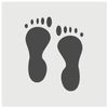 Foot Prints Solid Wall Cookie DIY Craft Reusable Stencil - 5.5 Inch