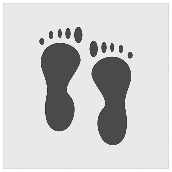 Foot Prints Solid Wall Cookie DIY Craft Reusable Stencil - 5.5 Inch