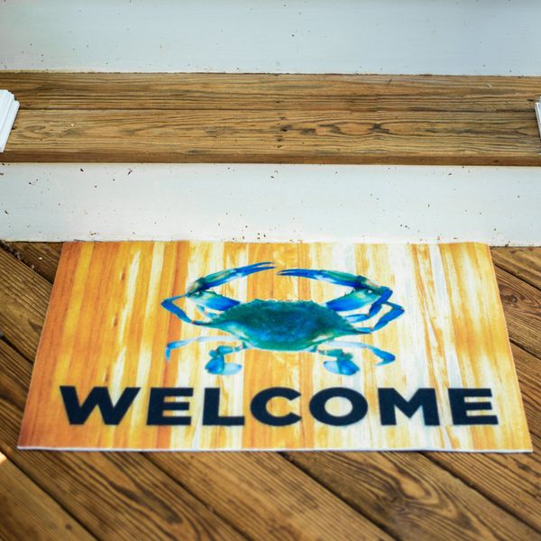 Blue Crab Welcome / Door Mat - Brown