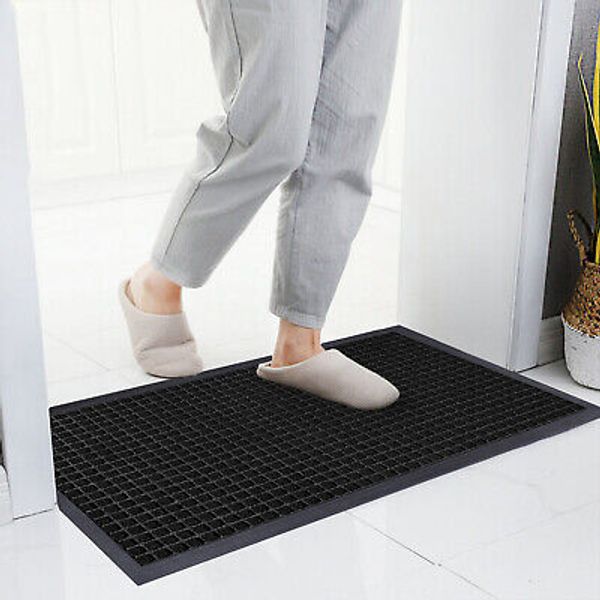 Front Door Mat Non-Slip Waterproof TPE Rubber Entrance Floor Rug Outdoor 24x35in