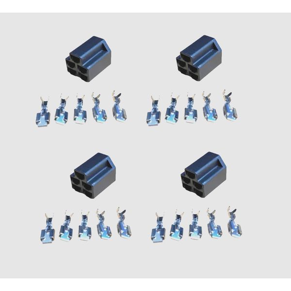 (4 Pk) Fits John Deere M90206 Ignition Key Switch Connector - INCLUDES TERMINALS
