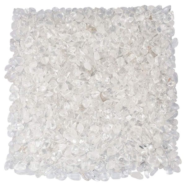 KYEYGWO Rock Crystal Tumbled Chips Crushed Natural Stone for Decoration, Crystal Quartz Gravel Garden Decorative Stones 1 Pound(460 Gram)