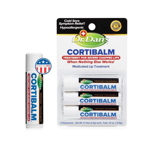 Dr Dans Cortibalm Lip Balm for Chapped Lips Great Deal (Pack Of 3)💥💥💥