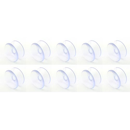 GiftWrap Etc. Small Double Sided Suction Cups - 20 mm, Set of 10, Clear, Christmas, for Glass Windows, Windshield, Tile, Kitchen, Bathroom Mirror, Shower Wall, Terrarium, Car Window, Office