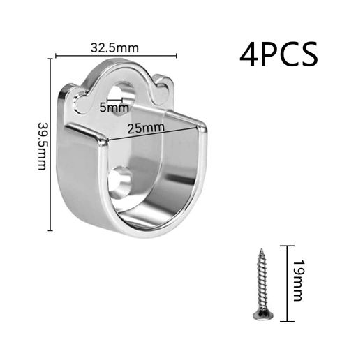 4Pcs Closet Pole Sockets Stainless Steel Rod End Holders Wardrobe Hanging Rail Brackets Round Tube Brackets for Wardrobe Bracket Shower Curtain Rod with Screws (25mm)…