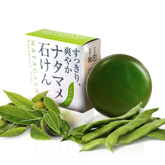 BoxCave Natagard Natamame Soap | Sword Bean Green Tea Extract and Persimmon Juice | Gentle Cleansing Bar, Anti-aging Odor Soap 80g - Made in Japan