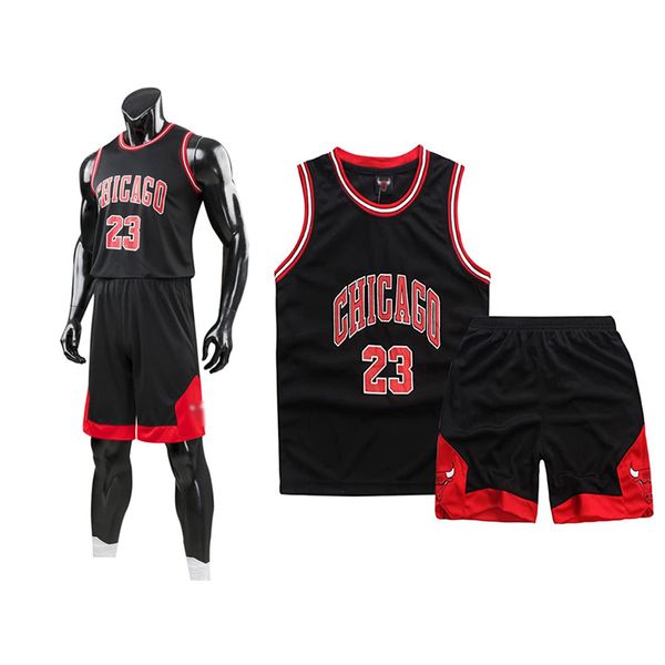 Louenth Basketball Trikot Shirt und Shorts, Erwachsene Basketball Jersey, Basketball ärmellose Anzug, Basketball Sportbekleidung, T-Shirt Weste + Shorts, Jugendlich Sweatshirt（5XL,Schwarz）