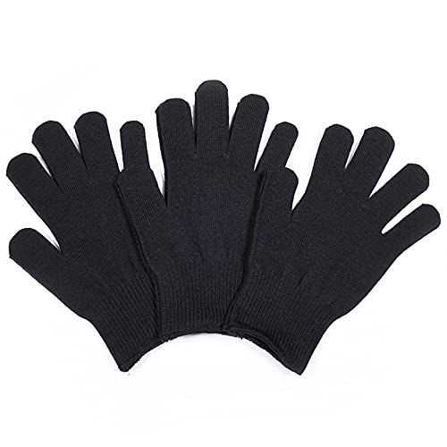Work Glove Kobo Cotton Color Work Gloves, S Size (Kids and Women), Thin, Fine Knitting, Comfortable Cotton Gloves, 3 Pairs, 13 Gauge, Approx. 630 Denier, Made in Japan (Black)
