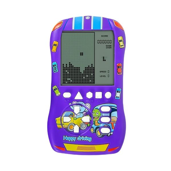 HLF Sports Car Appearance Block Game Console Big Screen Built-in 23 Brick Games 824 Modes Adjustable Speed/Difficulty 70s/80s/90s Handheld Game Decice Kids/Teens/Birthdays (Purple)