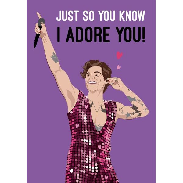 Harry Styles I Adore You Valentines Card