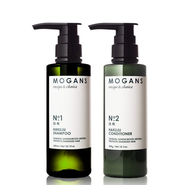 MOGANS Hakuju Amino Acid Shampoo & Conditioner Set, 10.1 fl oz (300 ml) Each (Non-Silicone, Additive-Free, Volume Up, Aroma Shampoo)