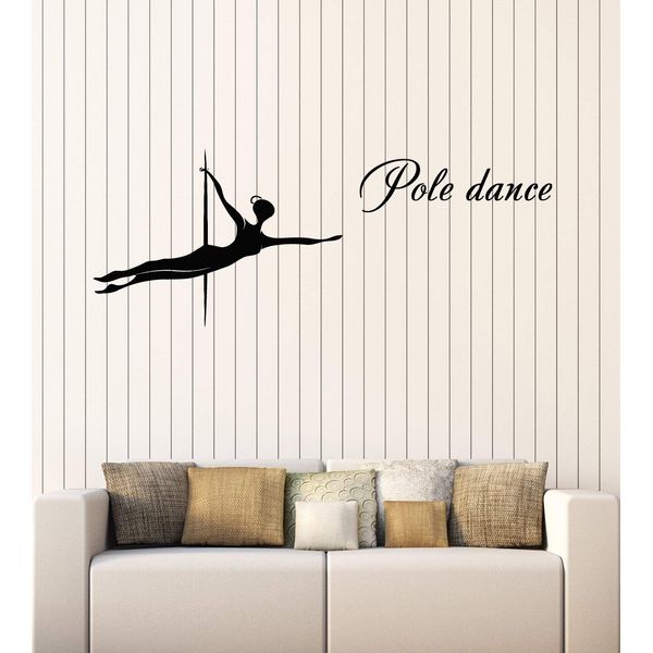 Vinyl Wall Decal Striptease Pole Dance Dancing School Dancer Stickers Mural Large Decor (g4180) Black