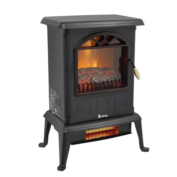 1500W Electric Fireplace Heating Stove Infrared Heater Freestanding w/3D Flame