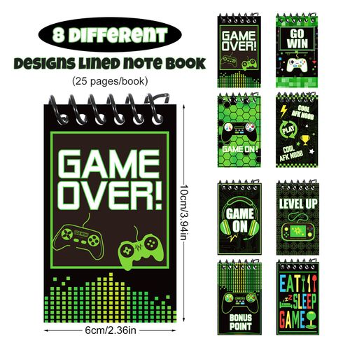 Marspark 24 Pieces Video Game Party Favors Gaming Mini Notepads Gamer Video Gamer Favors Gaming Notepad Gaming Party Supplies Bulk Mini Notepads Pack for Video Game Birthday Party