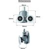 Set of 4 Double Shower Door Rollers/Runners/Guides/Wheels diameter 25mm (Model-B)
