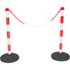 Plastic Chain Posts, Free Standing Chain Link Barrier, Red & White Safety Bollards