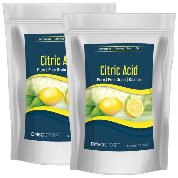 Pure Citric Acid 10 lbs. USP Food Grade, Anhydrous, Fine Grain Powder, Kosher, Non-GMO | All-Natural Multi-Purpose by DMSOSTORE