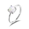 Philip Jones Synthetic White Opal Adjustable Ring with Quote Card