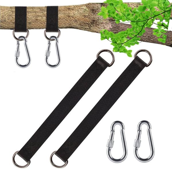 JALEVID Hängematten Befestigung, 2 STK. Schaukel Befestigung Swing Hanging Kit Aufhängung, Nylon Hanging Gurt mit 2 Schwerlast Karabiner D-Ringen für Schaukel Befestigung Hängematten