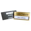 Personalised Reusable Multiple Use Name Badge, Retail, Conference Engraved (Gold)