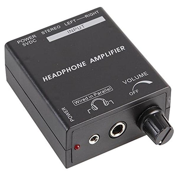 RCA & 3.5mm Black Compact Stereo Headphone Amplifier (97x64x30mm)