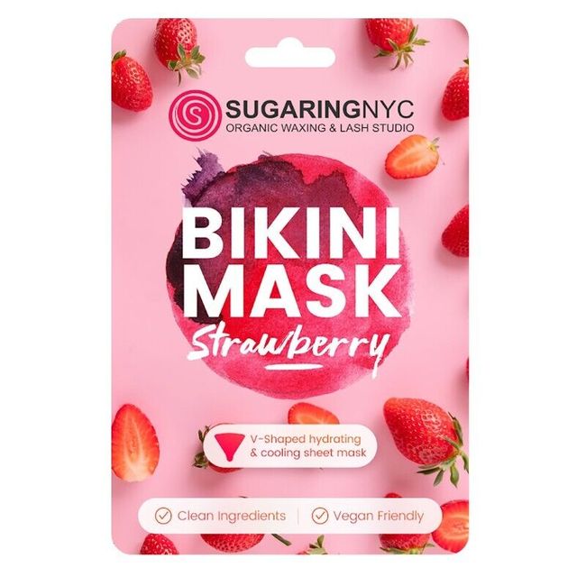 Sugaring NYC V-Shaped Bikini Gel Sheet Mask – Strawberry