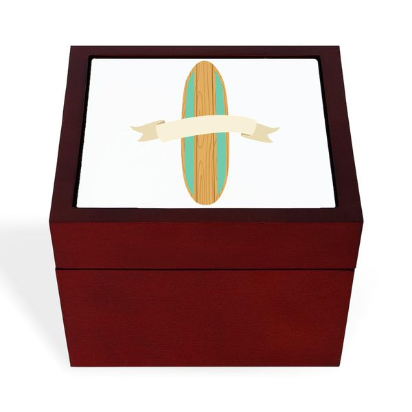 CafePress Surf Board Memory Keepsake Jewelry Box, 5"x5"x3.75"