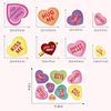 Cute Valentines Day Window Clings, Colorful Heart Shaped Reusable Static Window 