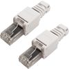 2x RJ45 CAT6a Connectors & Boots –Tool-less Colour Coded Easy Wiring – Ethernet Plugs – Network Data Router Replacement Cable Ends – Quality Strong Construction