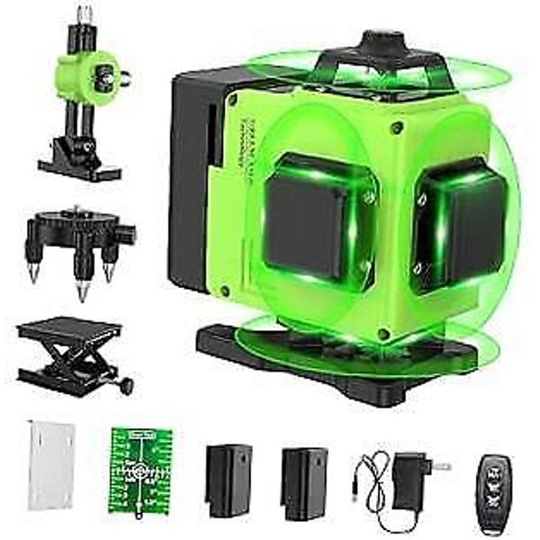 16 Lines Laser Level 360 Self Leveling, 4x360° 4D Green Beam Cross Line Lazer