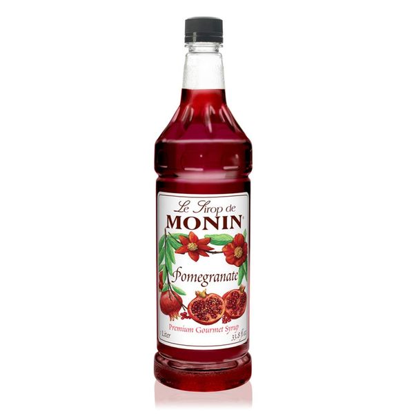 Monin - Pomegranate Syrup, Tart and Sweet, Great for Cocktails and Teas, Gluten-Free, Non-GMO (1 Liter)