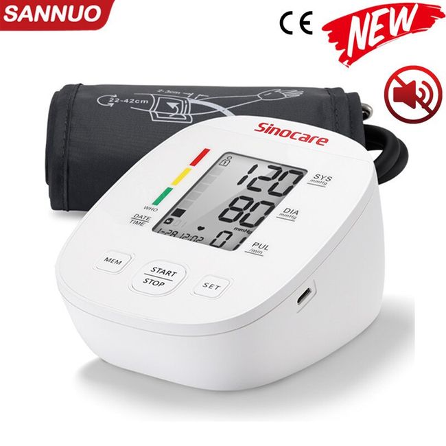 Automatic Arm Blood Pressure Monitor Digital BP Heart Rate Machine