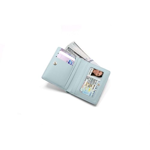 AnnabelZ Women Wallet Small Bifold Soft Leather Pocket Wallet Ladies Mini Short Purse with Removable Card Slot(Light Green)