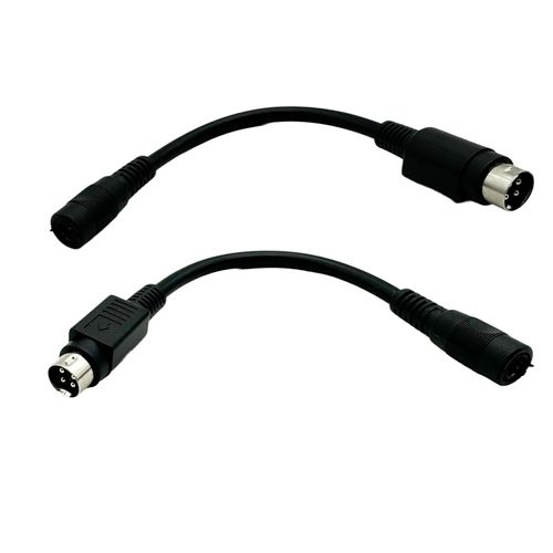 UpperFu 2pcs 4 Pin Mini Din Male to 5.5mm x 2.1mm Female DC Power Extension Cable for CCTV Camera System Chargers Adapter DVD, LCD TV, PC, Barcode Printer Stage Lighting