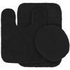 Kids Zone Home Linen 3 pc Bathroom Rug Set Bath Mats Angela Solid Black Color Anti Slip Soft Mats New