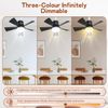 Ceiling Fan E27 30W Socket Fan with Dimmable LED Light Remote Controller 3 Modes