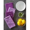 DII Cleaning Collection Multi-Purpose Microfiber, Eggplant Lattice, Dishtowel Set
